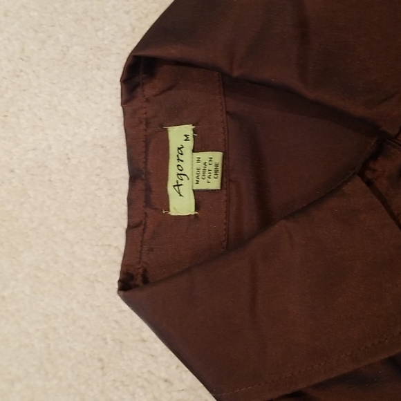 - - Agora chocolate brown blouse  size M. - Picture 4 of 6
